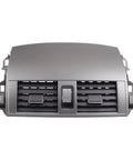 Dasbecan center dash A/C vent panel for Toyota Corolla, gray plastic, front view