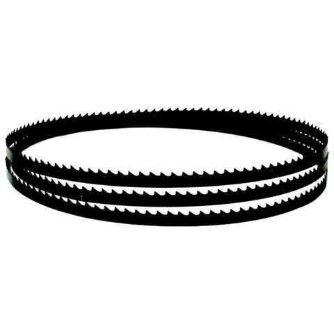 Three Pack 93.5 Inch Wood Bandsaw Blades Set For Fourteen Inch Saws Includes One Half Inch 6TPI One Quarter Inch 6TPI And One Eighth Inch 14TPI