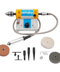 Industrial Strength Bench Buffer And Jewelry Polisher With Variable Speed Drive 320W Motor 800 To 10000 RPM Heavy Duty Design with flex shaft and wheel kit.