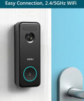 Wireless 5MP Doorbell Camera With No Monthly Fee Ultra HD Video 180 Day Battery Life on door with 2.4/5GHz WiFi support