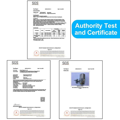 Authority test and certificate for Go-To Replacement Faucet Filter Cartridge For All-In-One 5in1 Filtration System