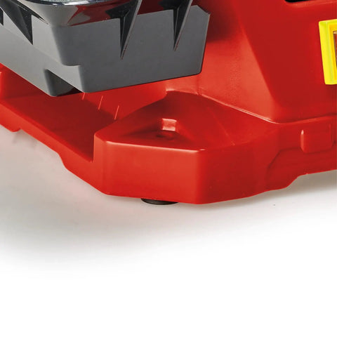 Close-up of Built Tough Electric Wet Bench Grinder housing in red with a high-speed stone for crisp knife sharpening.