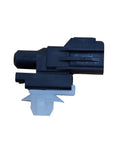 AITKEN ambient air temperature sensor for vehicles; side view, black plastic housing with white mounting clip.