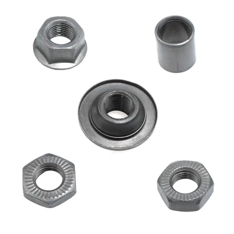 240mm Bike Axle Kit For Multi Speed Rear Hub Three Eighths Inch Black Twenty Six TPI MTB Fat Bike Cone Lock Nut Washer
