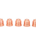 Solid 5 Piece 220975 Plasma Nozzle And Electrode Tip Combo Kit with copper nozzles for cutting machines.