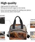 Desert Landscape Insulated Lunch Bag For Women And Men, showing strong handles, double zipper, and exterior pocket