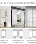 Soft Close Pocket Door Slide Hardware And Track Set For Barn Doors With Heavy Duty Hanger installed on single and double doors