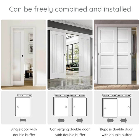 Soft Close Barn Door Slide Hardware Set With 59 Inch Track, Heavy Duty Pocket Door Kit Built Like A Tank, Single Door