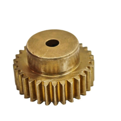 0.7 Module Brass Spur Gear 100 Teeth With Step Shaft 3mm Bore Straight Teeth Mechanical Transmission Gear Copper Gear For DIY Machining