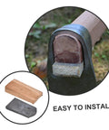 4 Piece Garden Hoe Head Fixer Replacement Parts Kit With Iron Pin And Wooden Handle shown with easy install details