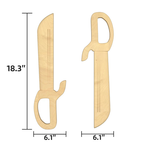Natural Hardwood Wing Chun Butterfly Swords Set For Kung Fu Training, Traditional Ving Tsun Bart Cham Dao Hand Forged Blades, 18.3-inch