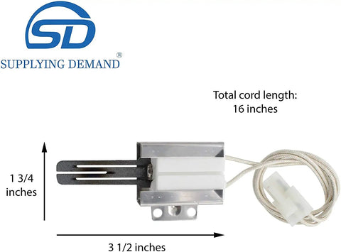Model Specific Gas Range Oven Bake Igniter Replacement For 316489400 And 316428500 Fits Select Gas Ovens, 3.5x1.75 inches