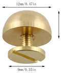 Straight Fire Brass Half Inch Purse Feet With Screw Back Spike Studs For Handbags And Leather Craft Diy showing detailed brass stud dimensions.