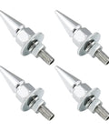 Spike License Plate Screws Kit Four Pcs Universal Fit Bolt Fasteners for Cars Trucks and Motorcycles in Stainless Steel and Aluminum Alloy