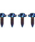 Heavy Duty Grade 5 Titanium Self Tapping Screws M5 X 15MM Burnt Blue Finish, 4 pieces displayed with smooth threads.