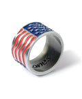 Patriotic American Flag Collar Ring For Walking Canes, 7/8 Inch Inner Diameter, raised star detail with flowing stripe design