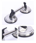 Heavy Duty Glass Suction Cup With Stainless Steel Handle For Lifting Heavy Tiles Smooth Panels And Glass Safe Non Slip Adhesion During Transport On Any Smooth Surface, close-up view