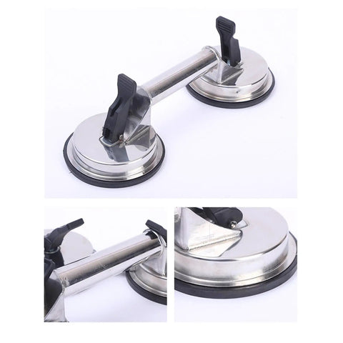 Heavy Duty Glass Suction Cup With Stainless Steel Handle For Lifting Heavy Tiles Smooth Panels And Glass Safe Non Slip Adhesion During Transport On Any Smooth Surface, close-up view
