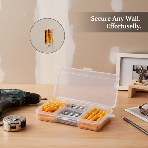 Drywall Anchors And Screws Kit With PP Plastic Wall Plugs And Stainless Steel Screws For Hollow And Solid Walls Heavy Duty Mounting