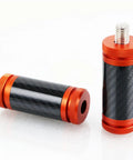 Dope 1.25 Inch Crash Bar Sliders End Caps With CNC Carbon Fiber Inlay Orange Rugged Aluminum Guard Caps for Front Engine Guard