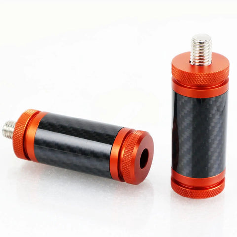 Dope 1.25 Inch Crash Bar Sliders End Caps With CNC Carbon Fiber Inlay Orange Rugged Aluminum Guard Caps for Front Engine Guard