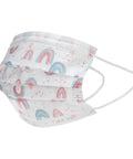 Kids Disposable Face Masks For Girls Aged 6 To 12, 10 Pack, Breathable Protective Masks with fun print design, side view