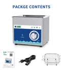 Ultrasonic Cleaner 1.5L 60W Stainless Steel Jewelry And Eyeglasses Cleaner with basket, cable, and manual