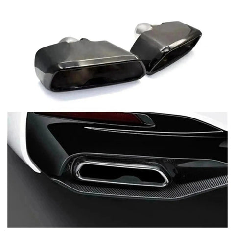 BMW Exhaust Pipe Muffler Kit For 5 Series G30 G38 2018 2019 Rear Tail Tips Nozzle Tailpipe Parts Dual Finish Black Silver