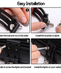 Installing Bottom Mounted LED Light Bar Brackets Kit 2 Pack Adjustable Universal Slide Base Mounts for LED Pods and Work Light Bars Rugged Heavy Duty For Jeep Offroad Truck SUV