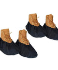 Two Pairs Non Slip Waterproof Reusable Shoe Covers For Contractors And Carpet Floor Protection, machine washable, covering boots