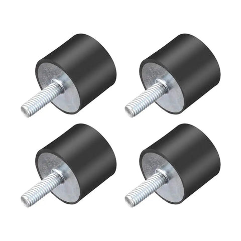 Heavy Duty M6 Rubber Mounts Vibration Isolators Cylindrical Shock Absorbers With Studs 25x20mm Set Of 4