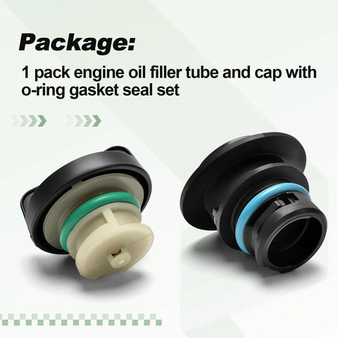Filler Tube And Cap With O Ring Gasket Seal Kit For 2.4L GM Engines In Buick Lacrosse Regal Verano Chevy Captiva Equinox Impala