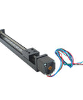 200mm Travel Mini Linear Rail Guide With T6x1 Lead Screw And NEMA11 Stepper Motor For CNC Router X Y Z Linear Stage Actuator Built For Heavy Duty Precision And Smooth Motion For Pro Grade Machining, black rail with stepper motor and wires