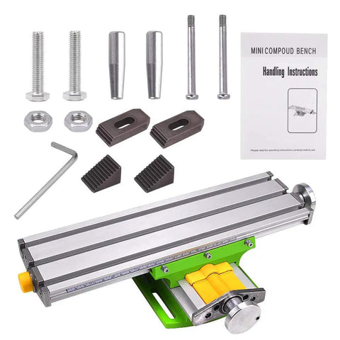 X Y Milling Slide Table For Bench Drills, Compact Adjustable Cross Table With Dovetail Slots, accessories and manual