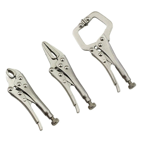 Pack Of 3 Heavy Duty Locking Clamps Pliers For A Rock Solid Grip In Woodworking, Metal Fabrication And Repairs, multipurpose C shaped clamps
