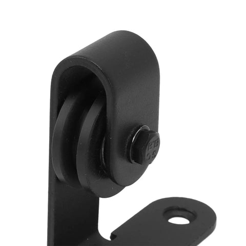 Top Shelf Heavy Duty Sliding Barn Door Roller Kit With Whisper Quiet Gliders and Smooth Operator Hardware close-up of roller component.