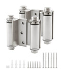 3 Inch Double Action Spring Door Hinge Set Self Closing For Saloon Bar Pub Cafe Doors Satin Nickel Finish with screws and hardware