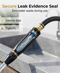 Upgraded Beefed Up High Pressure Water Gun With Booster Nozzle showing leak-proof fit on sink edge