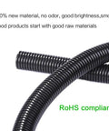 Premium 25 Foot 1/4 Inch Split Wire Loom Tubing Black For Auto And Home Wiring Protection, RoHS compliant black tubing