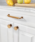 10 Pack Antique Brass Cabinet Knobs For Kitchen And Dresser Drawers, Vintage Retro Zinc Hardware With Classic Vibe installed on cabinets