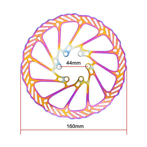 MTB Disc Brake Rotors Set 160mm 180mm 203mm 2 Pieces With 12 Screws Stainless Steel 2mm Thick 44mm Bolt Circle Blue Finish