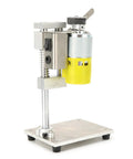 Hilitand Mini Benchtop Drill Press With 1000-4500Rpm Adjustable Speed Aluminum Alloy Body, side view showcasing motor and base.