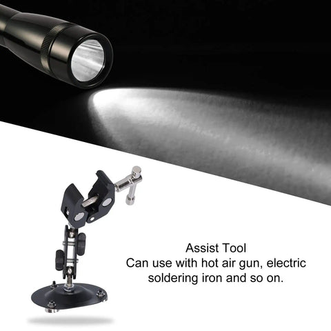 Pro Grade Soldering Stand Clamp With Magnetic Helping Hands 360 Degree Rotation Rubber Pad Jaws for repairs and DIY use