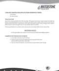 Care and cleaning instructions for Waterstone finishes for kitchen sink faucets with chrome and satin chrome options.