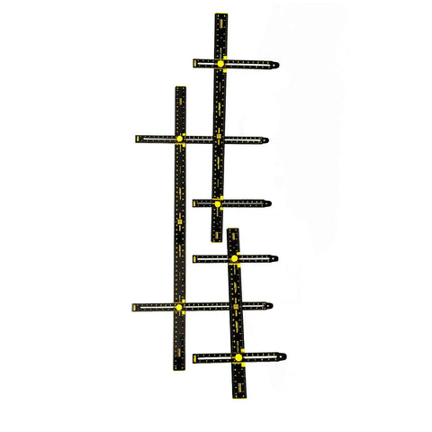 Black Picture Hanging Tool Kit With Built-In Level And Ruler, 36 Inch Framing Aid With Yellow Markings For Frames And Wall Decor