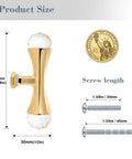 Gold Crystal Drawer Knobs Set Of Four With Jewelry Sparkle, Zinc Alloy Hourglass Cabinet Knobs With Faceted Crystal Ends, 3.14 Inch Size