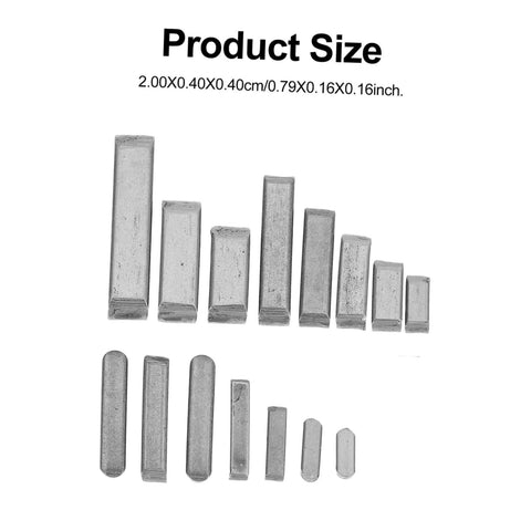 Ultimate 175 Piece Square Drive Shaft Key Set in Carbon Steel sizes displayed.