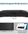 Indoor Amplified AM FM Radio Antenna With 50 Mile Range And Multi Directional Reception showing dimensions and stylish design