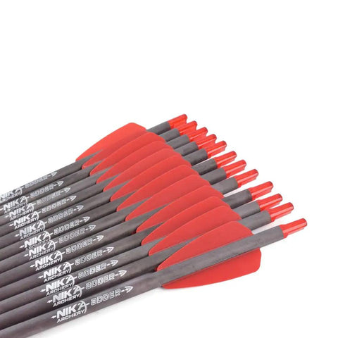 7.5 Inch R9 Crossbow Bolts Carbon Arrows With 2 Inch Red Vanes And 100 Grain Tips for hunting, target practice, small game