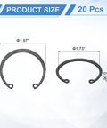 Heavy Duty 20 Pack 47Mm Internal Retaining Ring Circlips Forged From 65Mn Spring Steel Featuring Black Oxide Finish size dimensions illustration